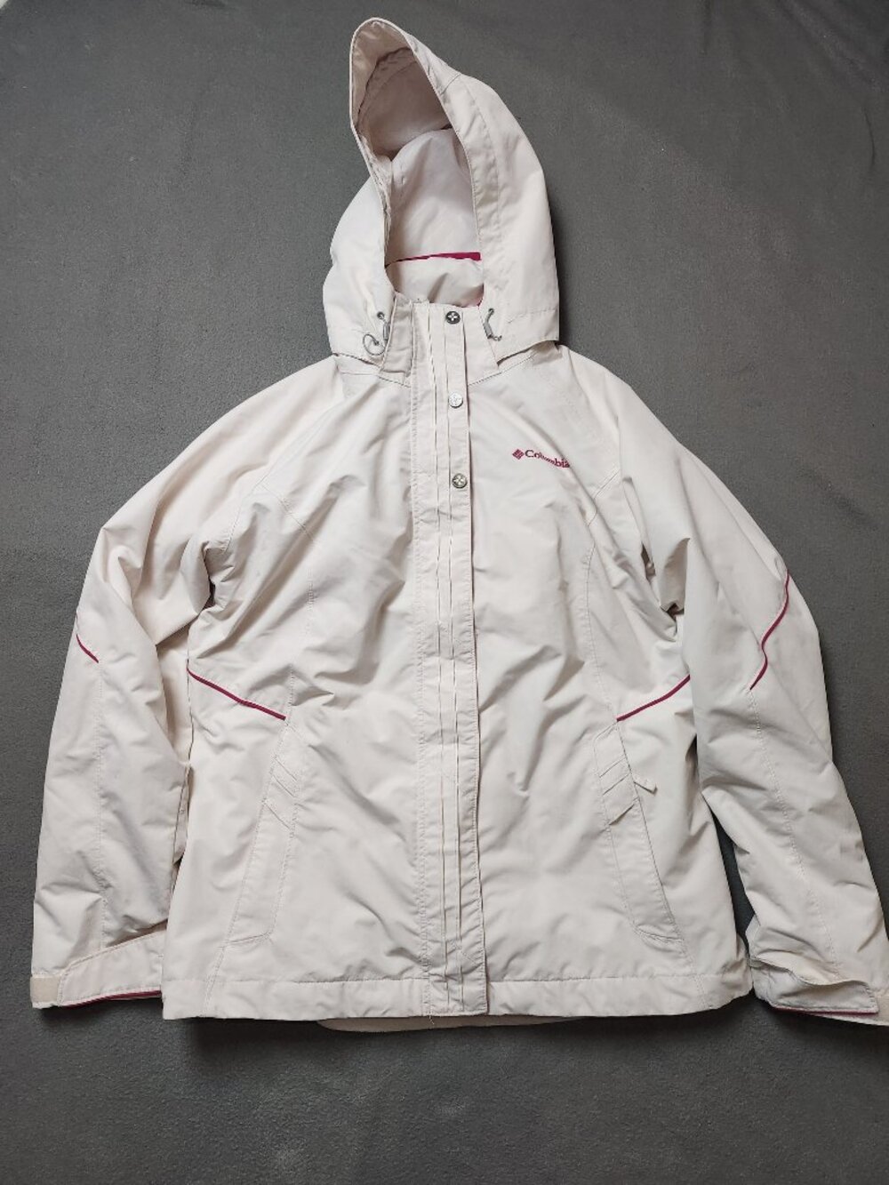 Columbia Omni-Tech Interchange 3-in-1 Jacket Women's L Cream Pink Waterproof